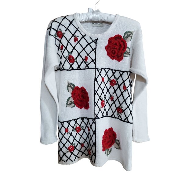 Donnkenny Classics Vintage Women’s Embroidered Pullover Sweater Size Medium - Picture 5 of 10